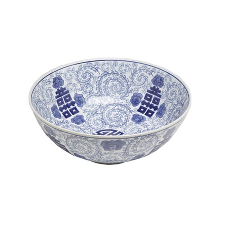 AA IMPORTING AA Importing 59880 14 in. Blue & White Bowl 59880